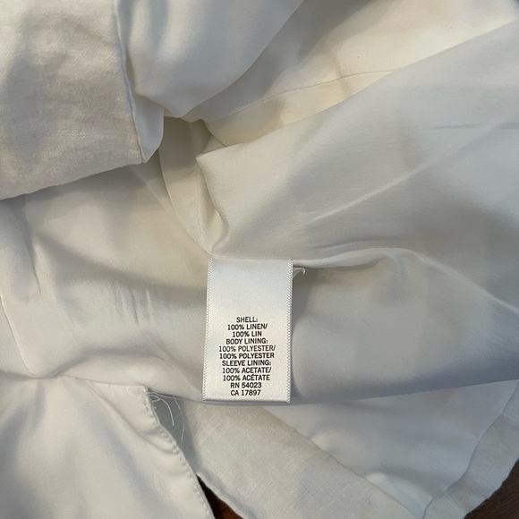 Banana Republic White Linen Blazer Size 4 - Picture 3 of 4